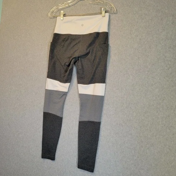 ATHLETA Womens Crop Leggings Size Small Gray/White RN #54023 Side Pockets EUC - Picture 10 of 12